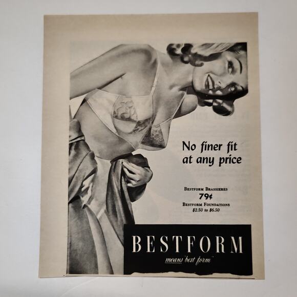 1943 Bestform Lingerie Print Ad Brassiere Foundation 1940s Fashion Ephemera - Picture 4 of 4